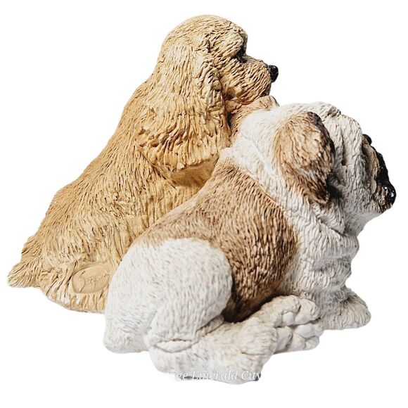 Vintage Stone Critters 1987 BullDog Pup & Cocker SC-269 Dog Figurine Sculpture - Picture 7 of 9